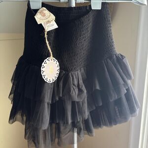 Muche Muchette Ruffle Black Skirt One Size Cottagecore Romantic
